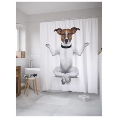 Штора для ванной JoyArty Медитирующая собака 180х200 (sc-10671)