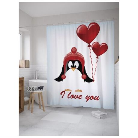 Штора для ванной JoyArty Любящий пингвин 180х200 (sc-8877)