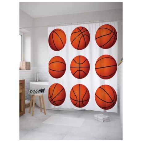 Штора для ванной JoyArty Баскетбольные мячи 180х200 (sc-11463)