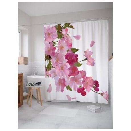 Штора для ванной JoyArty Розовые цветы 180х200 (sc-5501)