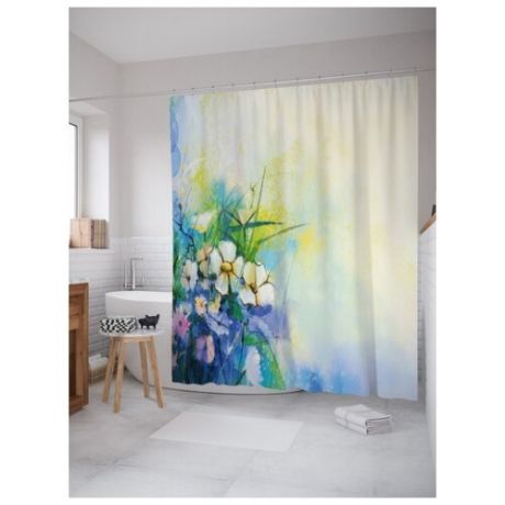 Штора для ванной JoyArty Цветочная живопись 180х200 (sc-21147)