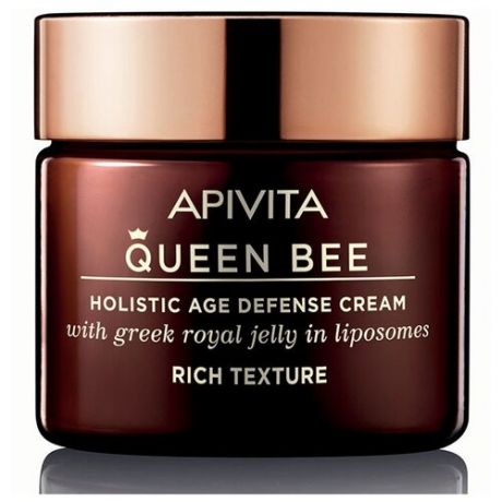 Крем Apivita Queen Bee holistic age defense cream rich texture Kвин Би комплексный уход против старения с насыщенной текстурой 50 мл