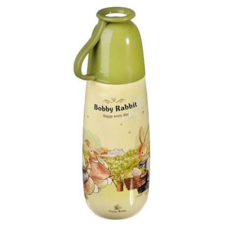 Бутылка для безалкогольных напитков Хуанъянь Ваньфэн Пластик Фэктори Зайчата 0.65 пластик зеленый