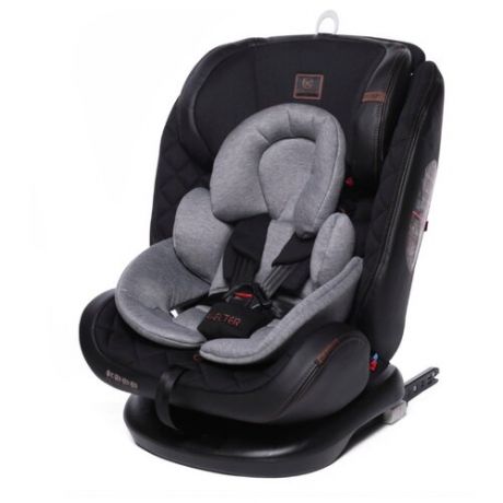 Автокресло группа 0/1/2/3 (до 36 кг) Baby Care Shelter Isofix, эко-черный / светло-серый