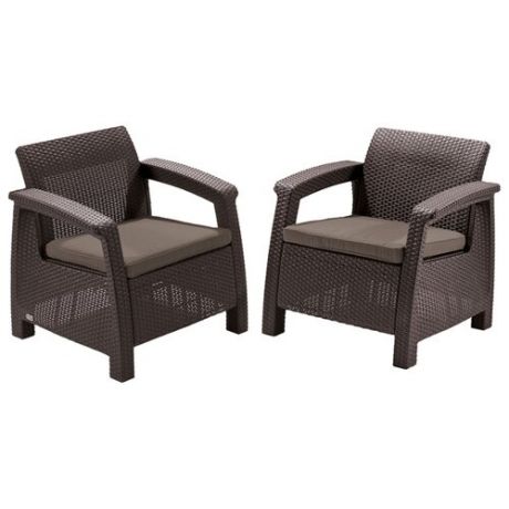 Комплект мебели KETER Corfu Duo Set (2 кресла), коричневый