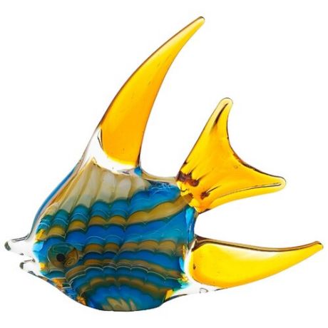 Статуэтка Garda Decor Рыба F5442, 23.5 см голубой/желтый