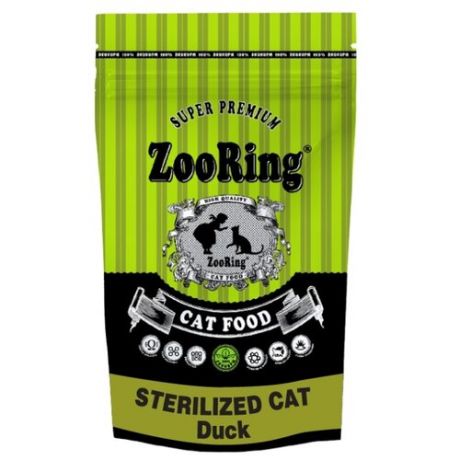 Корм для стерилизованных кошек ZooRing с уткой 1.5 кг