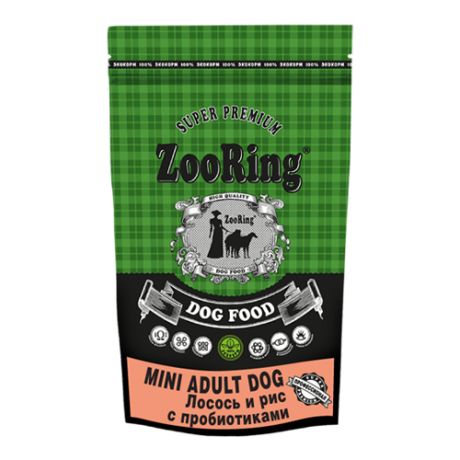 Сухой корм для собак ZooRing лосось с рисом 700г (для мелких пород)