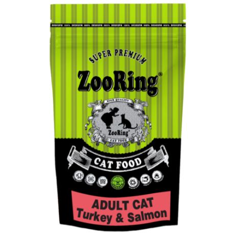 Корм для кошек ZooRing с индейкой, с лососем 1.5 кг