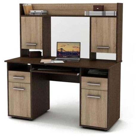 Компьютерный стол Владимирская мебельная фабрика Остин-13, 145.3х60 см, цвет: венге/дуб сонома