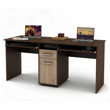 Письменный стол Владимирская мебельная фабрика Остин-7, 164х60 см, цвет: венге/дуб сонома