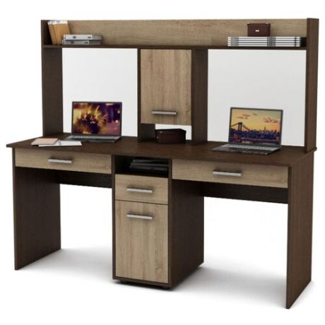 Компьютерный стол Владимирская мебельная фабрика Остин-15Я, 163х60 см, цвет: венге/дуб сонома