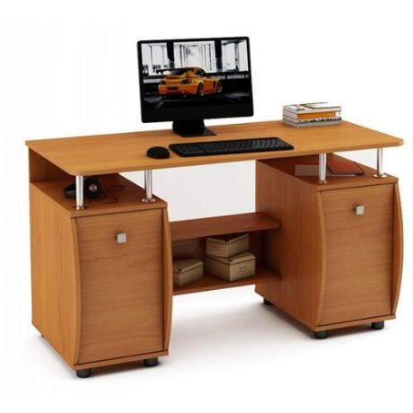 Письменный стол Владимирская мебельная фабрика Карбон-1, 130х60 см, цвет: вишня