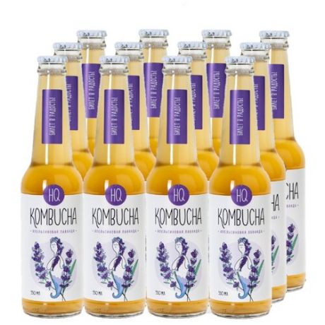 Комбуча HQ Kombucha Апельсиновая лаванда, 0.33 л, 12 шт.