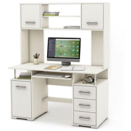 Компьютерный стол Владимирская мебельная фабрика Амбер-18, 130х60 см, цвет: белый