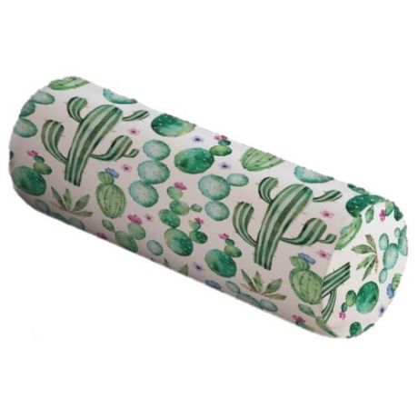 Подушка декоративная JoyArty Кактус акварелью, 45 х 16 см (pcu_30774) белый/зеленый