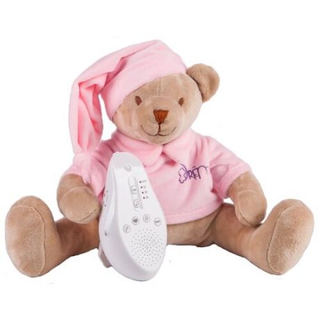 Мягкая игрушка Drёma BabyDou Мишка розовый с белым и розовым шумом
