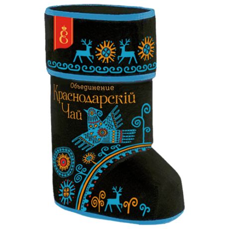 Чай черный Краснодарскiй ВЕКА Валенок Роспись северных народов подарочный набор, 70 г