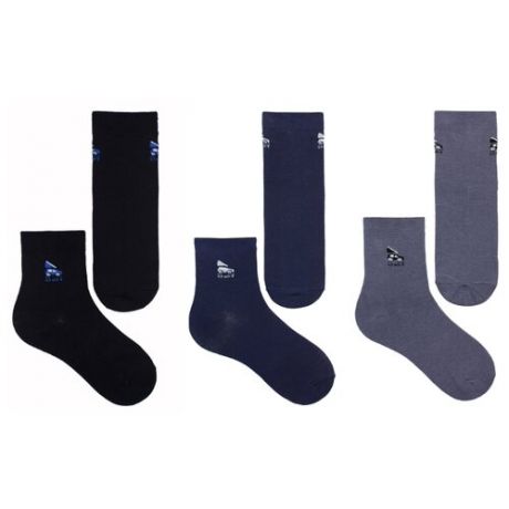 Носки НАШЕ комплект 3 пары размер 20 (18-20), черный/синий/антрацит