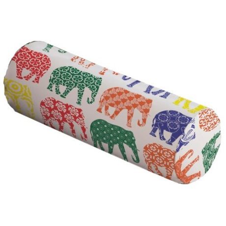 Подушка декоративная JoyArty Узоры для всех слонов, 45 х 16 см (pcu-12616) белый/синий/оранжевый