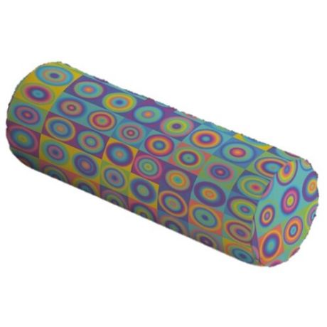 Подушка декоративная JoyArty Разноцветные кружочки, 45 х 16 см () голубой/желтый/фиолетовый