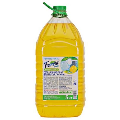 Forest Clean Гель для мытья посуды Сочный лимон с глицерином 5 л 5 кг
