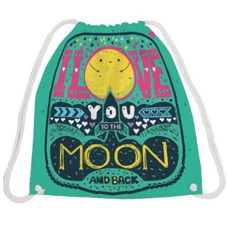 JoyArty Сумка-рюкзак Я люблю тебя от Луны и обратно (bpa_46245) зеленый