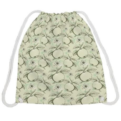 JoyArty Сумка-рюкзак Яблочный орнамент (bpa_50758) салатовый