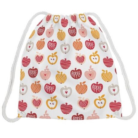 JoyArty Сумка-рюкзак Яблочные сердца (bpa_52708) белый/розовый