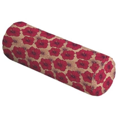 Подушка декоративная JoyArty Сумашествие маков, 45 х 16 см (pcu_75106) бежевый/розовый