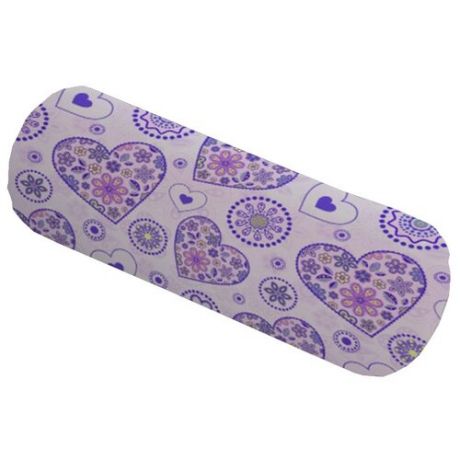 Подушка декоративная JoyArty Многоликие сердца, 45 х 16 см (pcu_43936) фиолетовый