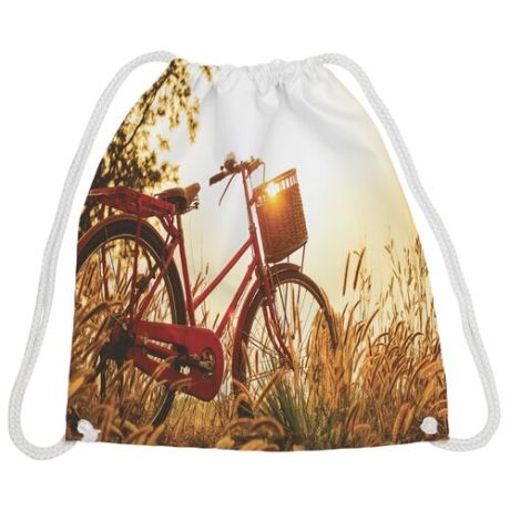 JoyArty Рюкзак-мешок Велосипед (bpa_8989) белый/желтый