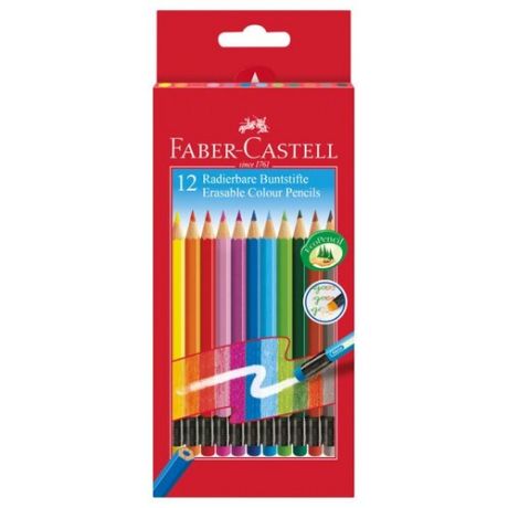 Faber-Castell Карандаши цветные стираемые, 12 цветов (116612)