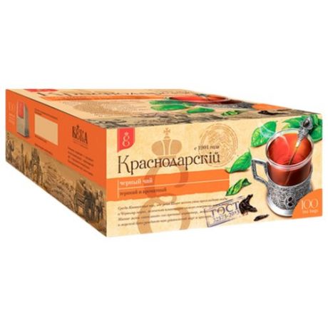 Чай черный Краснодарский Терпкий и ароматный в пакетиках, 100 шт.