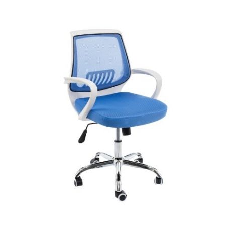 Компьютерное кресло Woodville Ergoplus низкая спинка офисное, обивка: текстиль, цвет: белый/голубой