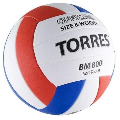 Волейбольный мяч TORRES BM800 белый/синий/красный
