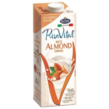 Рисовый напиток Riso Scotti Rice Almond drink RisoVital миндальный без сахара 1 л