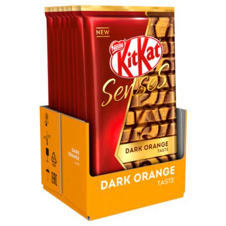 Шоколад KitKat Senses Dark Orange Taste молочный и темный шоколад с хрустящей вафлей, 112 г (8 шт.)