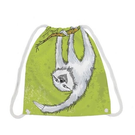 JoyArty Сумка-рюкзак Ленивец (bpa_37867) зеленый/серый