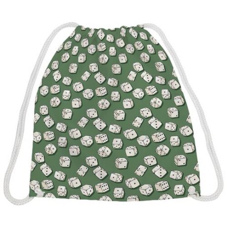 JoyArty Рюкзак-мешок Игральные кости (bpa_48629) зеленый/белый
