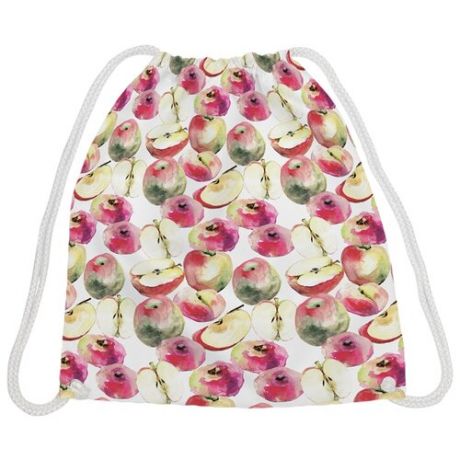 JoyArty Рюкзак-мешок Живописные яблоки (bpa_52734) розовый/зеленый/бежевый