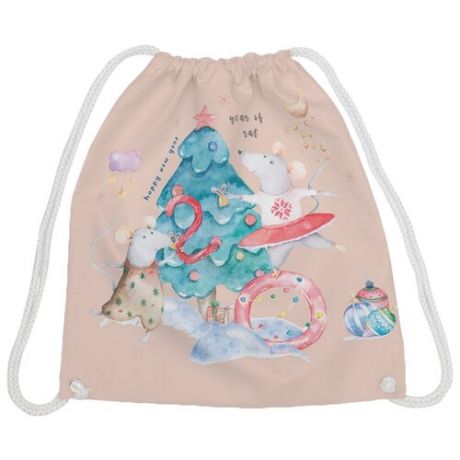 JoyArty Рюкзак-мешок Счастливого нового года (bpa_185503V1) розовый/голубой