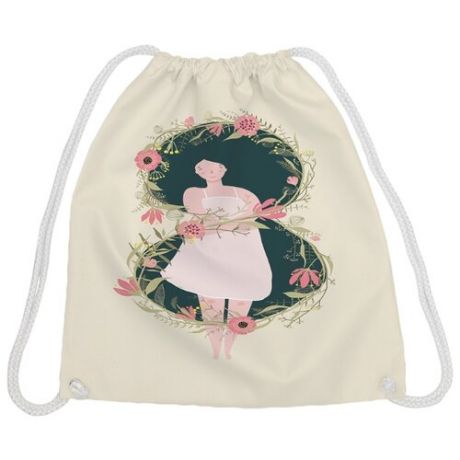 JoyArty Рюкзак-мешок Девушка с цветочными венками (bpa_213178) бежевый