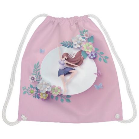 JoyArty Рюкзак-мешок Девушка в танце с цветами (bpa_213177) розовый