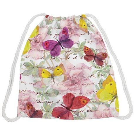 JoyArty Сумка-рюкзак Письмо в бабочках (bpa_11030) белый/розовый