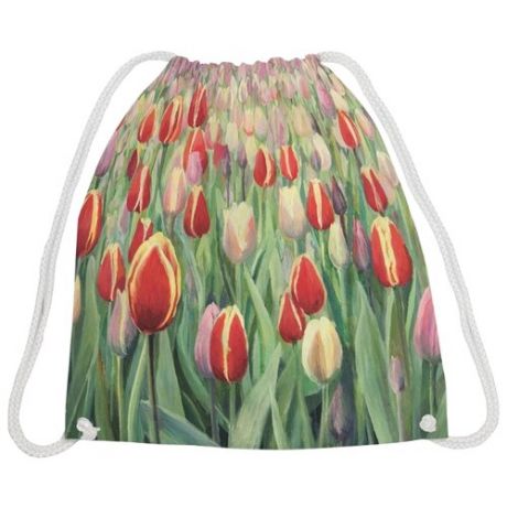 JoyArty Рюкзак-мешок Тюльпановый рай (bpa_9182) зеленый/красный