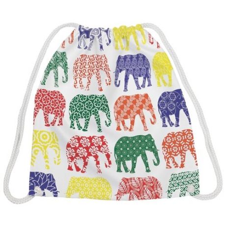 JoyArty Рюкзак-мешок Узоры для всех слонов (bpa_12616) белый/синий/красный