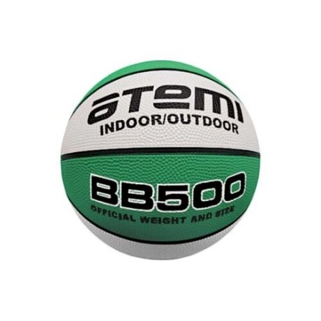 Баскетбольный мяч ATEMI BB500, р. 5 белый/зеленый