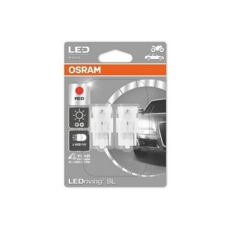 Лампа автомобильная светодиодная Osram 7706R-02B W21W 12V 1,4W 2 шт.