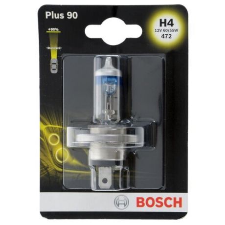Лампа автомобильная галогенная Bosch Plus 90 1987301077 H4 12V 60/55W 1 шт.